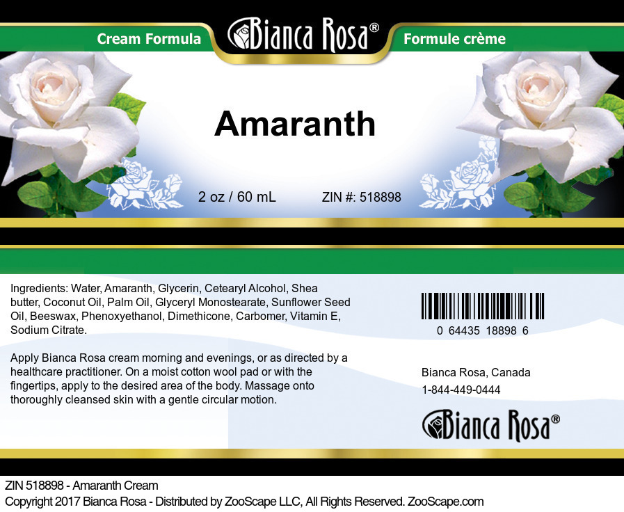 Amaranth Cream - Label