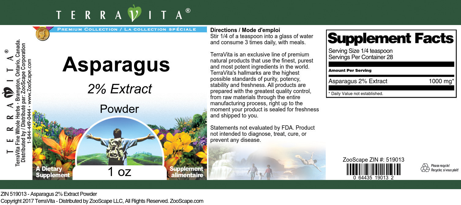 Asparagus 2% Powder - Label