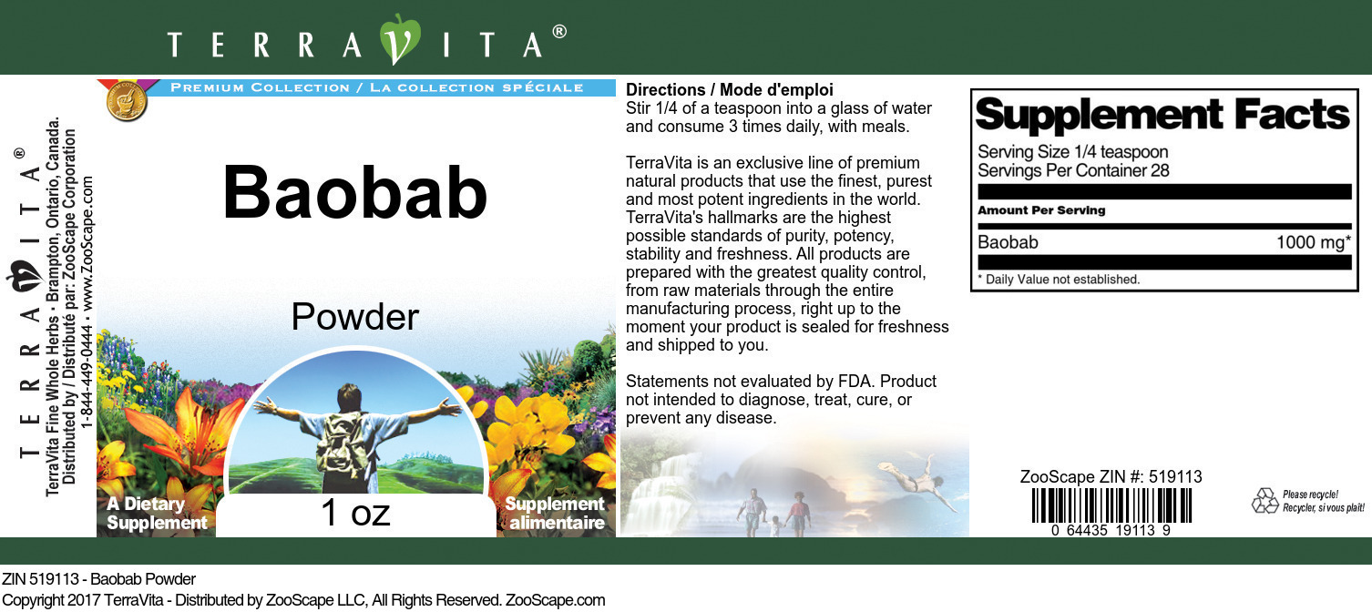 Baobab Powder - Label