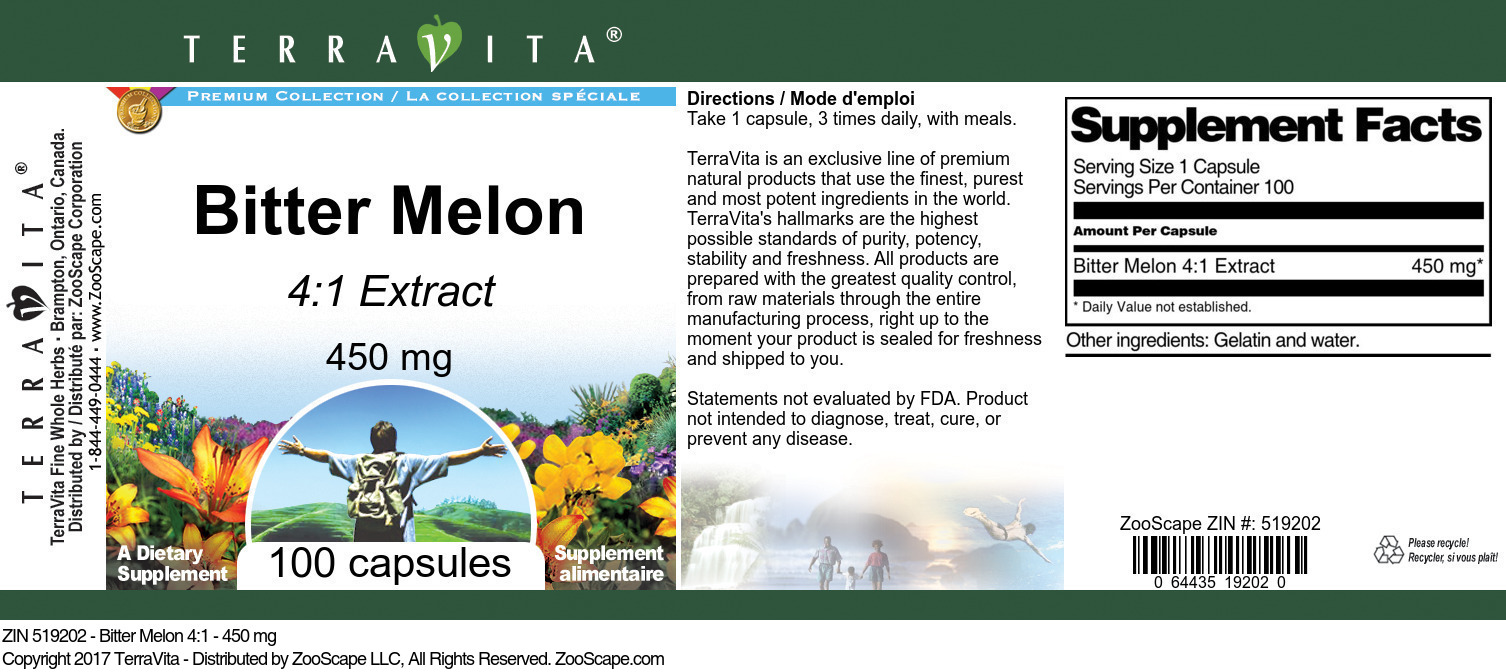 Bitter Melon 4:1 - 450 mg - Label