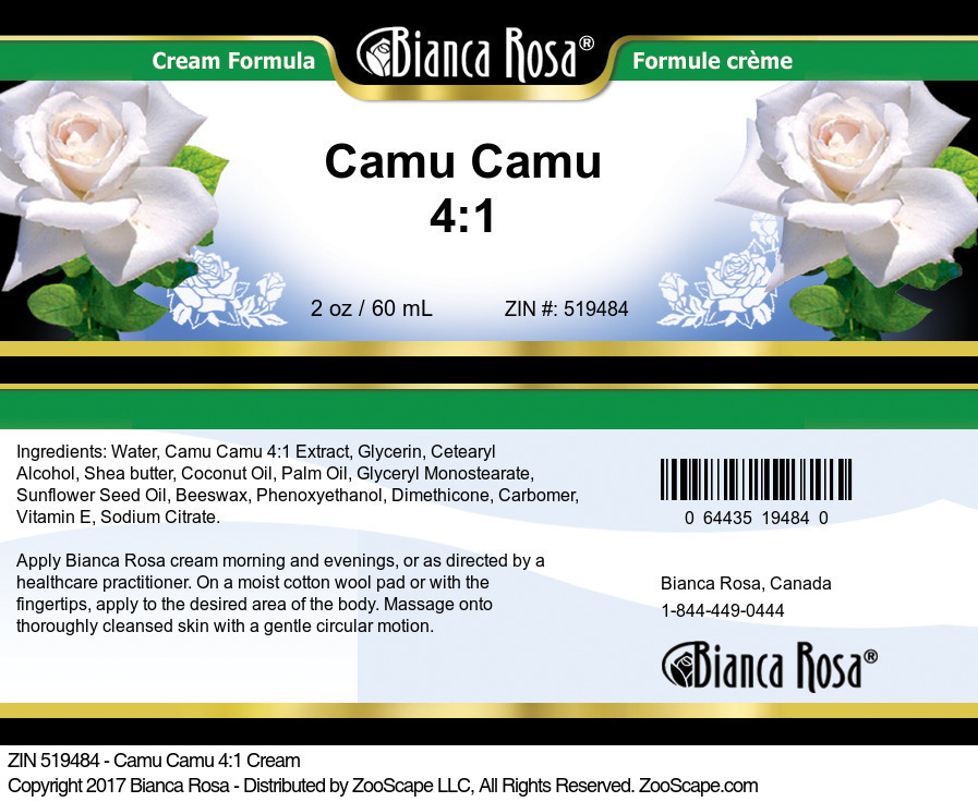 Camu Camu 4:1 Cream - Label