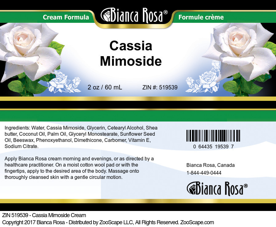 Cassia Mimoside Cream - Label