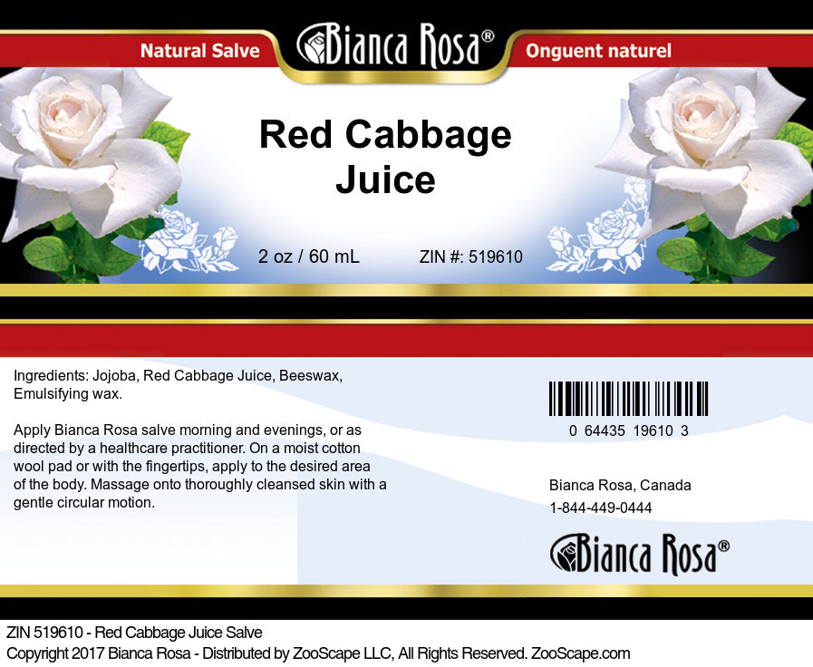 Red Cabbage Juice Salve - Label
