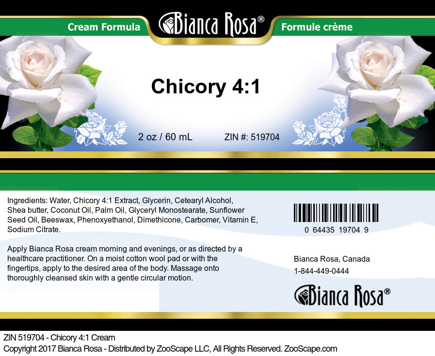 Chicory 4:1 Cream - Label