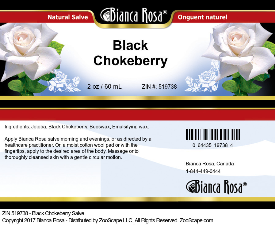 Black Chokeberry Salve - Label