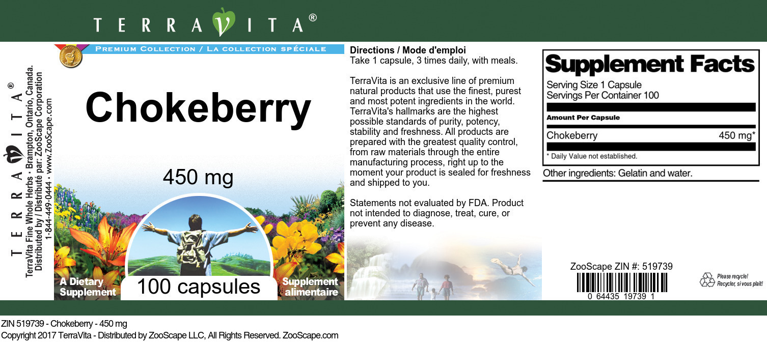 Chokeberry - 450 mg - Label