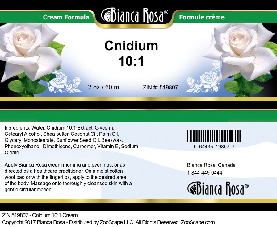 Cnidium 10:1 Cream - Label