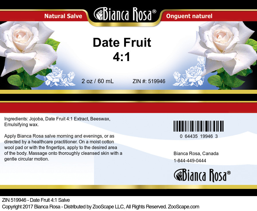 Date Fruit 4:1 Salve - Label