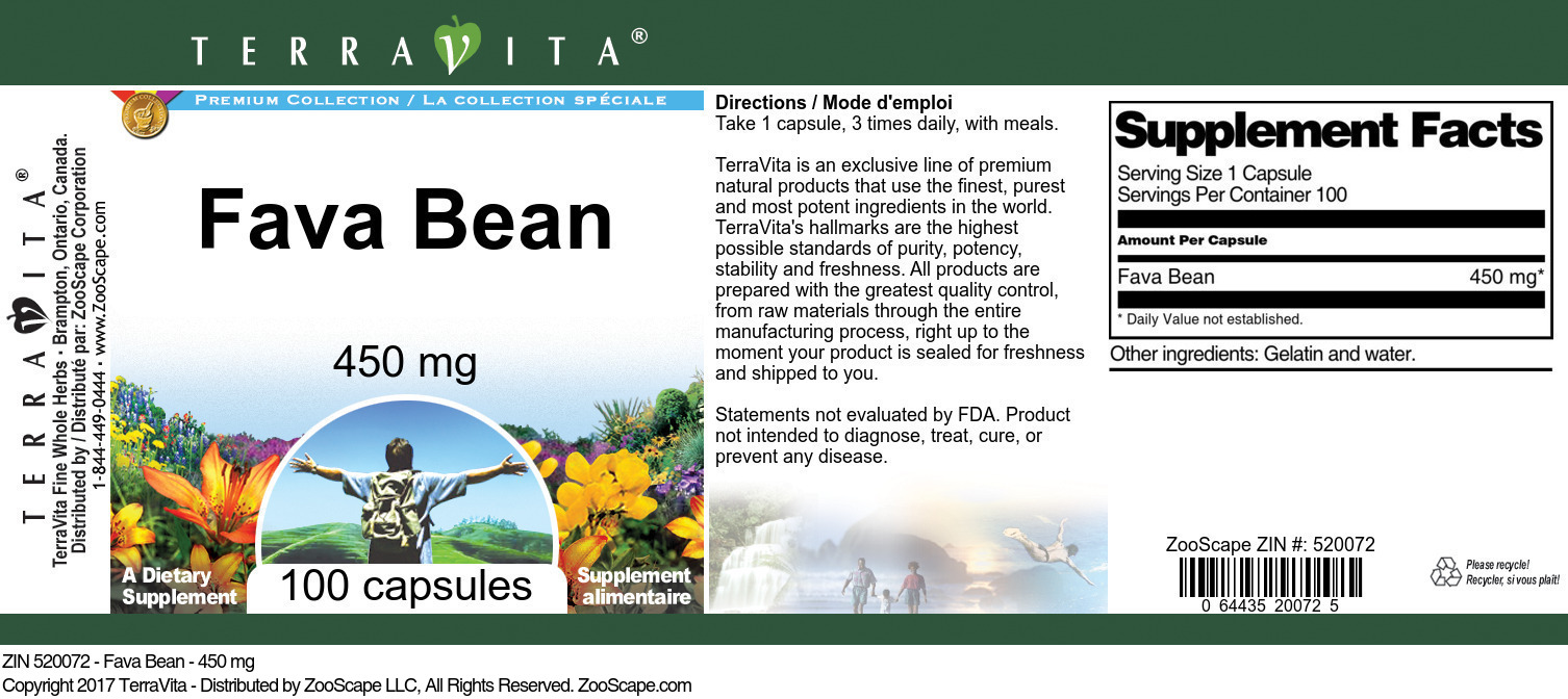 Fava Bean - 450 mg - Label