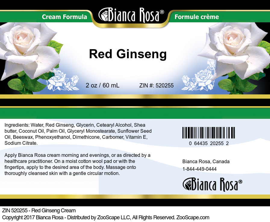 Red Ginseng Cream - Label