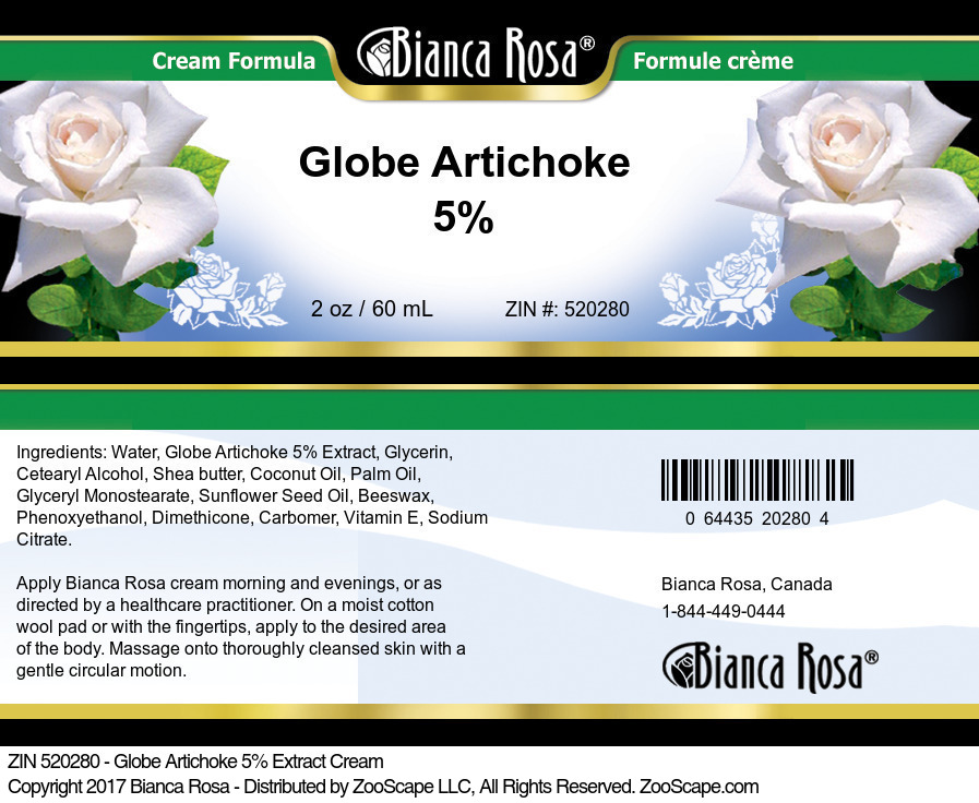 Globe Artichoke 5% Cream - Label