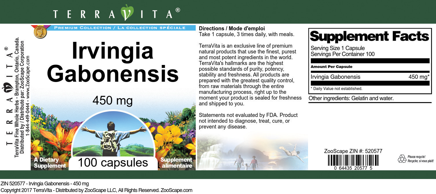 Irvingia Gabonensis - 450 mg - Label