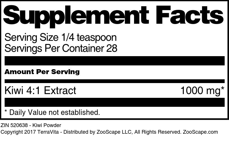 Kiwi Powder - Supplement / Nutrition Facts