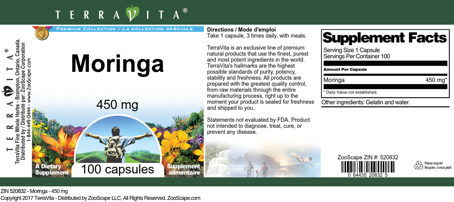 Moringa - 450 mg - Label