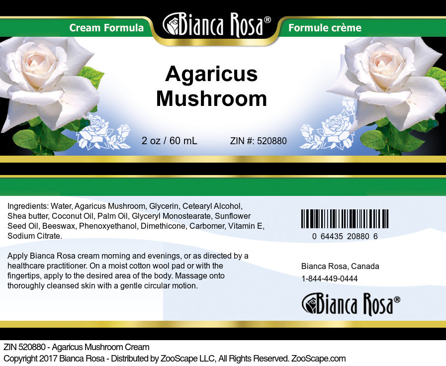 Agaricus Mushroom Cream - Label