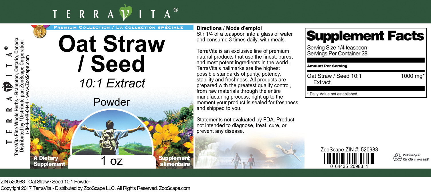 Oat Straw / Seed 10:1 Powder - Label