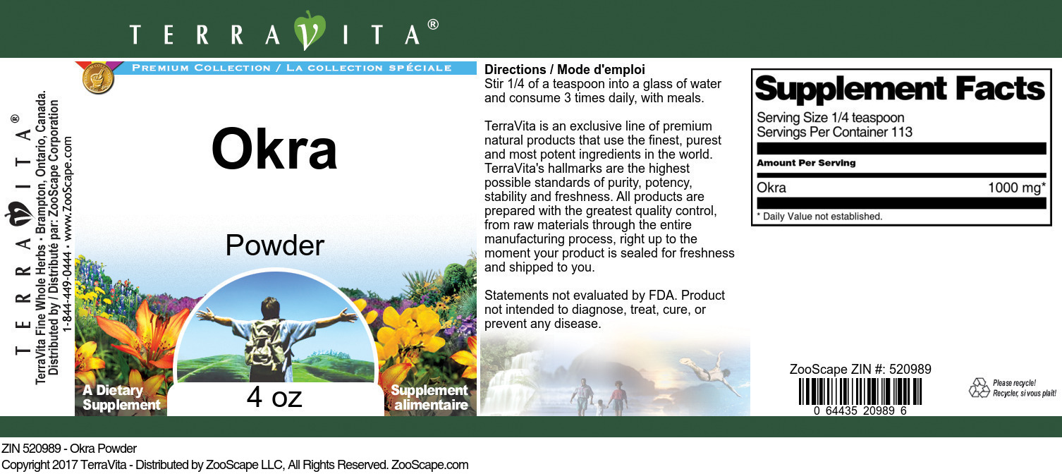 Okra Powder - Label