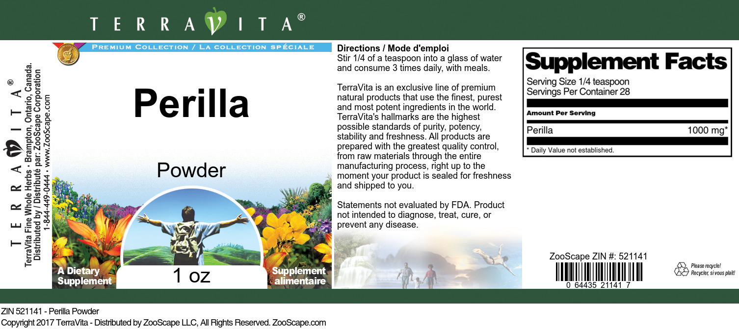 Perilla Powder - Label