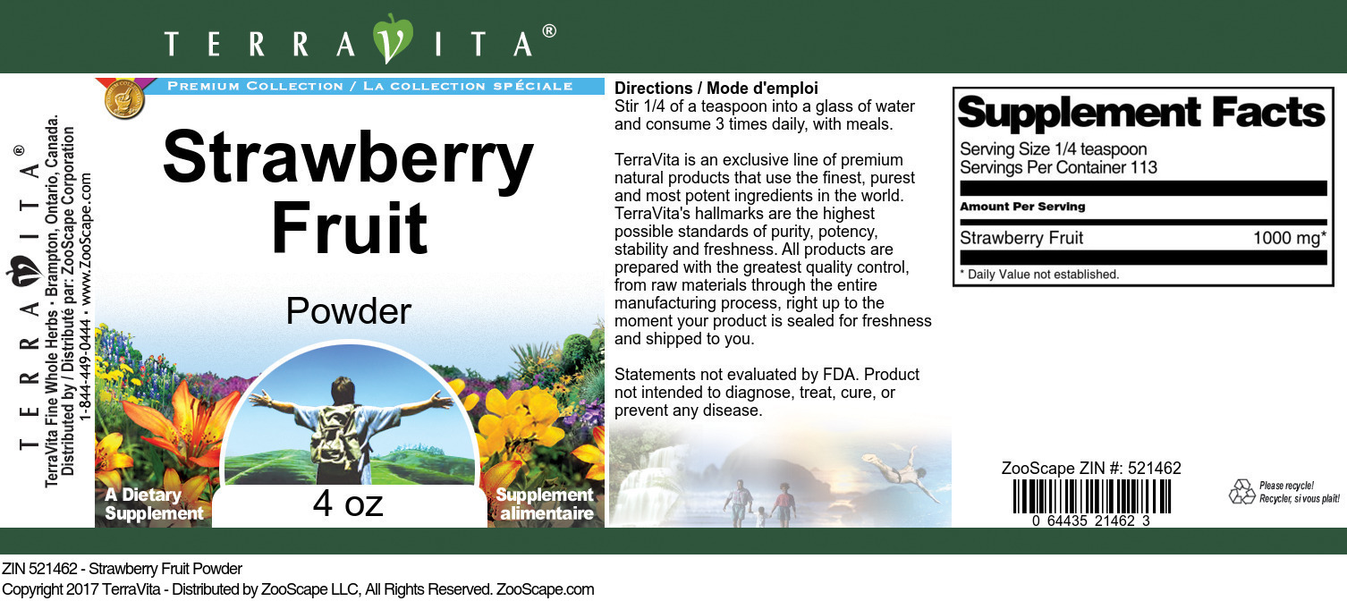 Strawberry Fruit Powder - Label