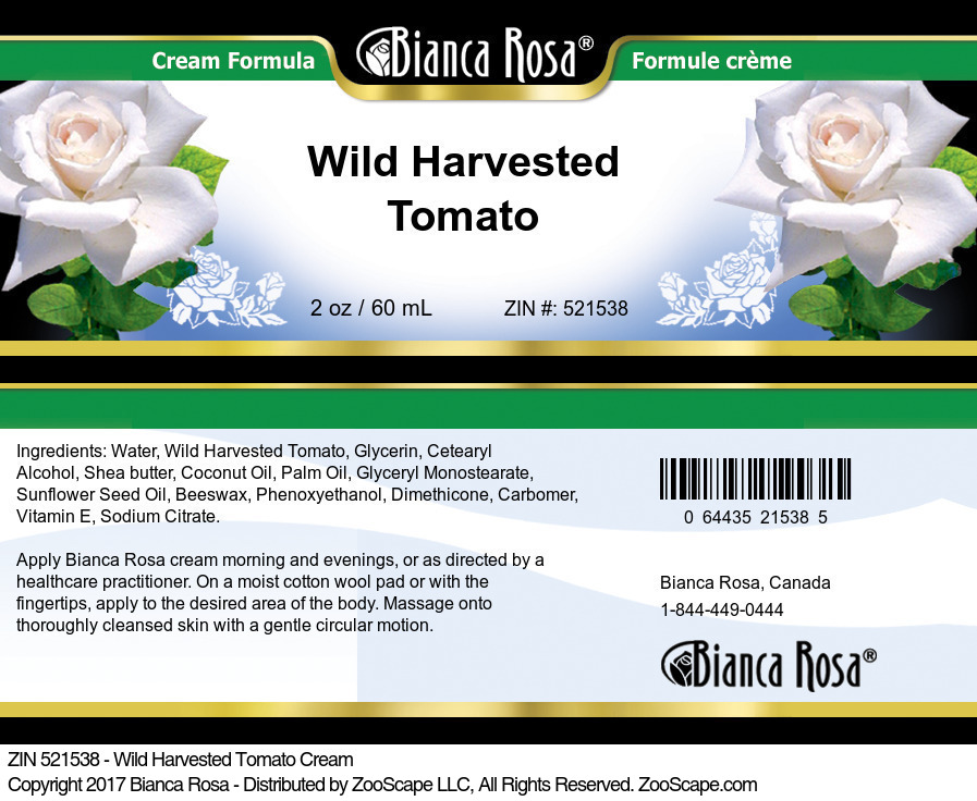 Wild Harvested Tomato Cream - Label