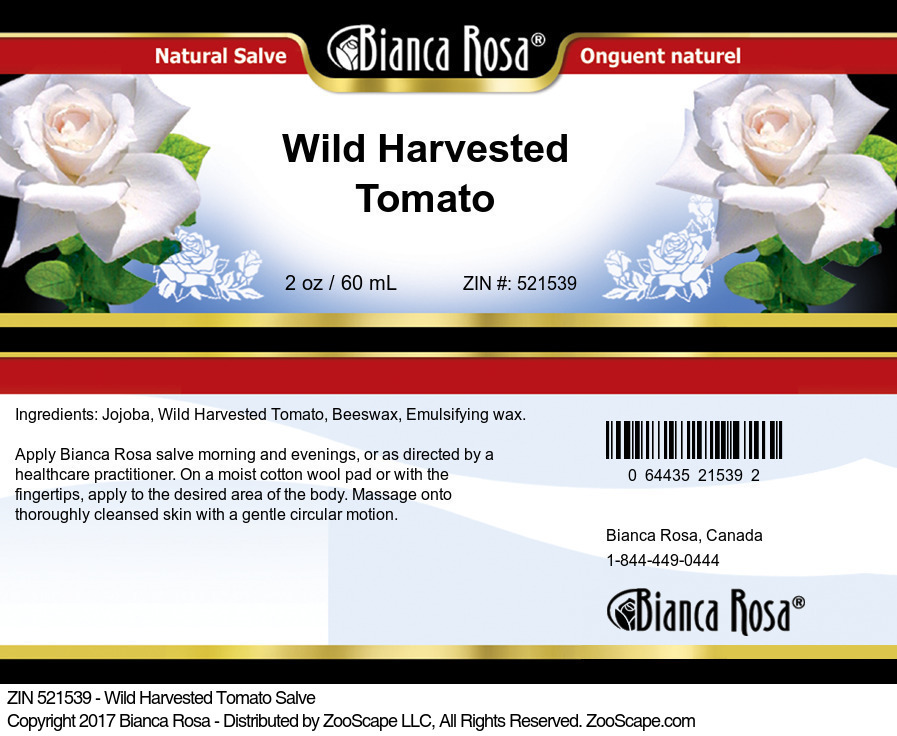 Wild Harvested Tomato Salve - Label
