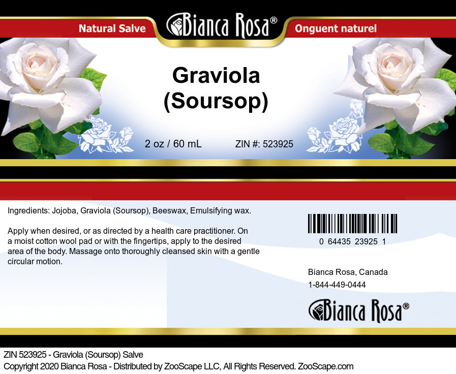Graviola (Soursop) Salve - Label