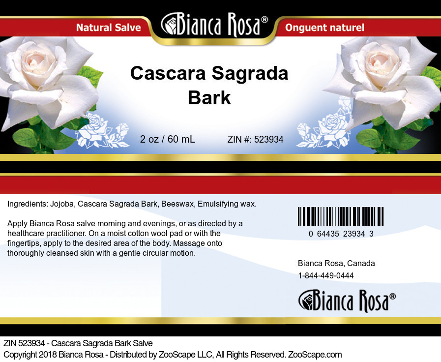 Cascara Sagrada Bark Salve - Label