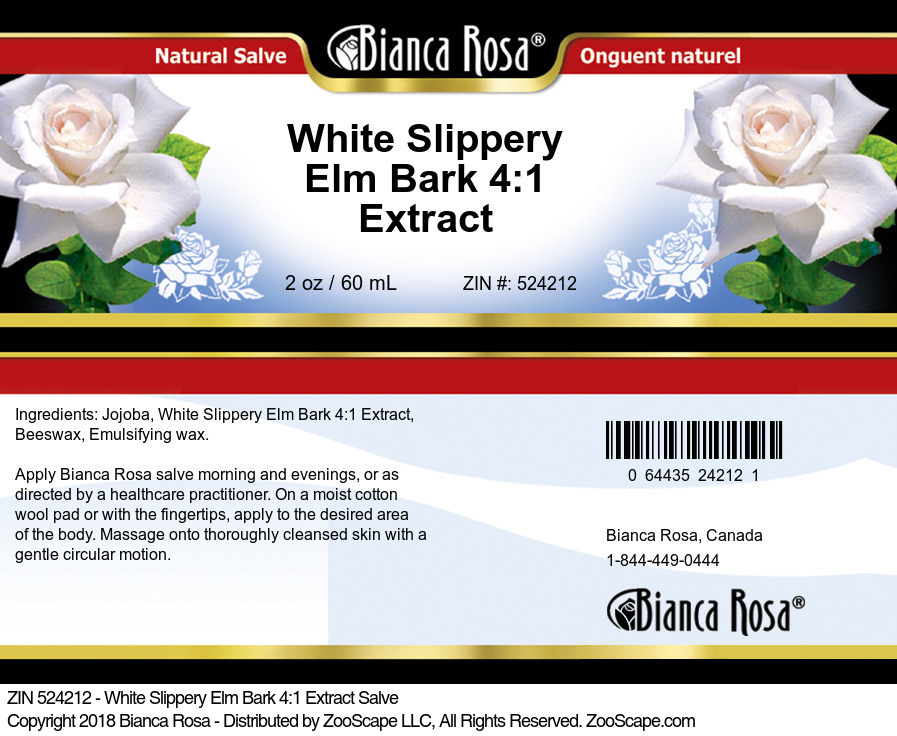 White Slippery Elm Bark 4:1 Extract Salve - Label