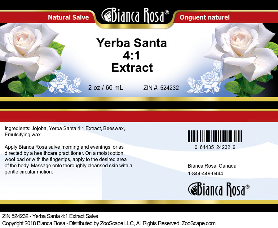 Yerba Santa 4:1 Extract Salve - Label