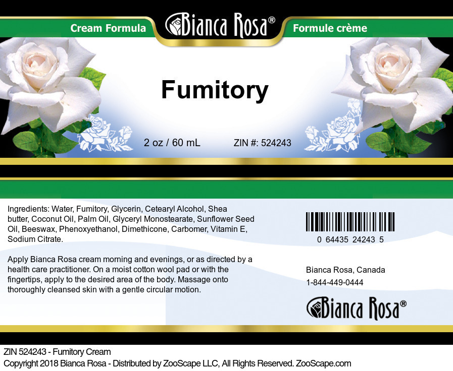 Fumitory Cream - Label