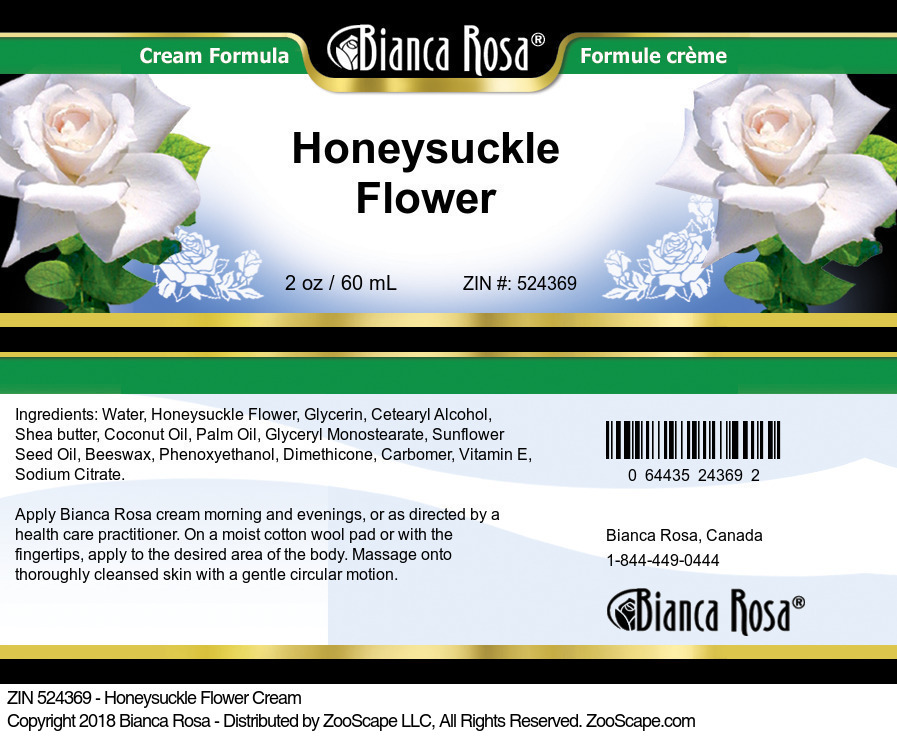 Honeysuckle Flower Cream - Label