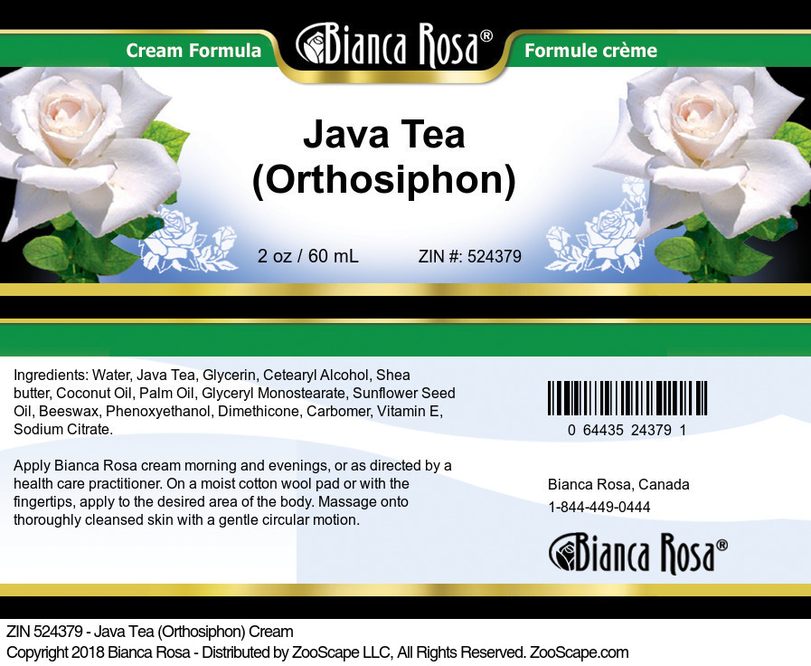 Java Tea (Orthosiphon) Cream - Label