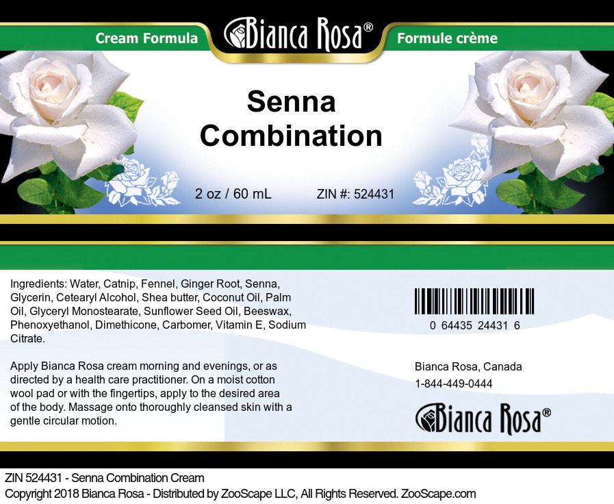 Senna Combination Cream - Label