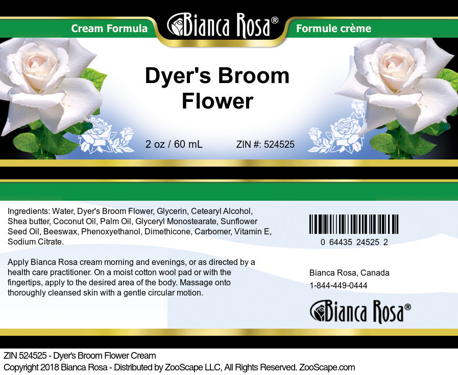Dyer's Broom Flower Cream - Label