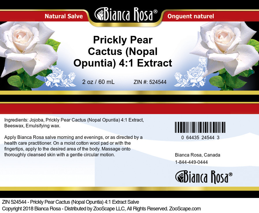 Prickly Pear Cactus (Nopal Opuntia) 4:1 Extract Salve - Label