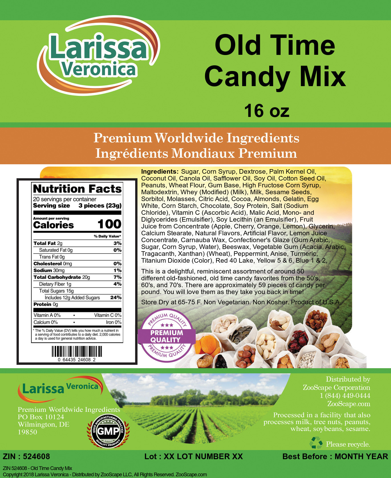 Old Time Candy Mix - Label