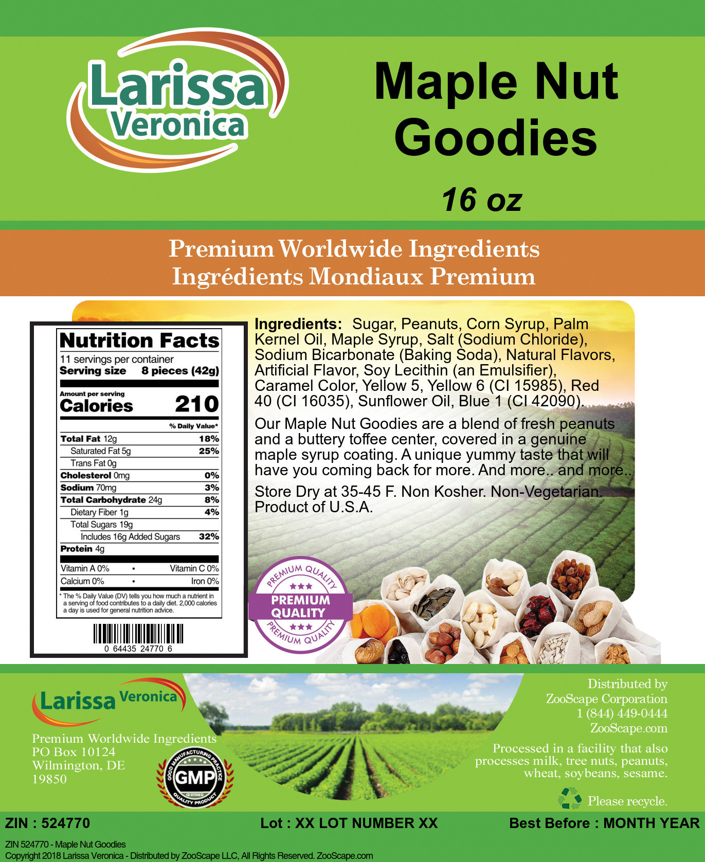 Maple Nut Goodies - Label