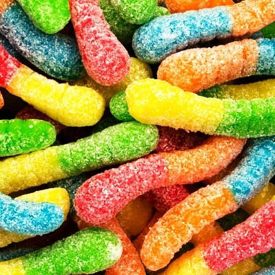 Gummy Worms, Sour and Neon, Mini