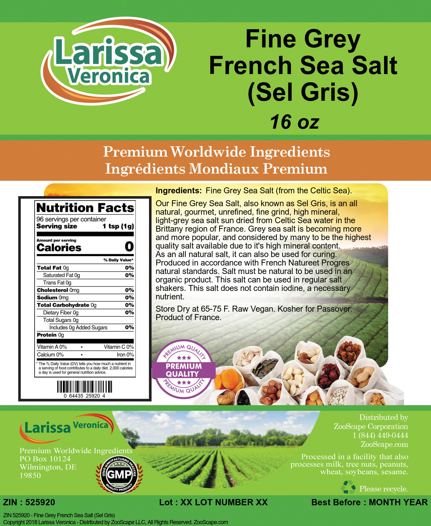 Fine Grey French Sea Salt (Sel Gris) - Label