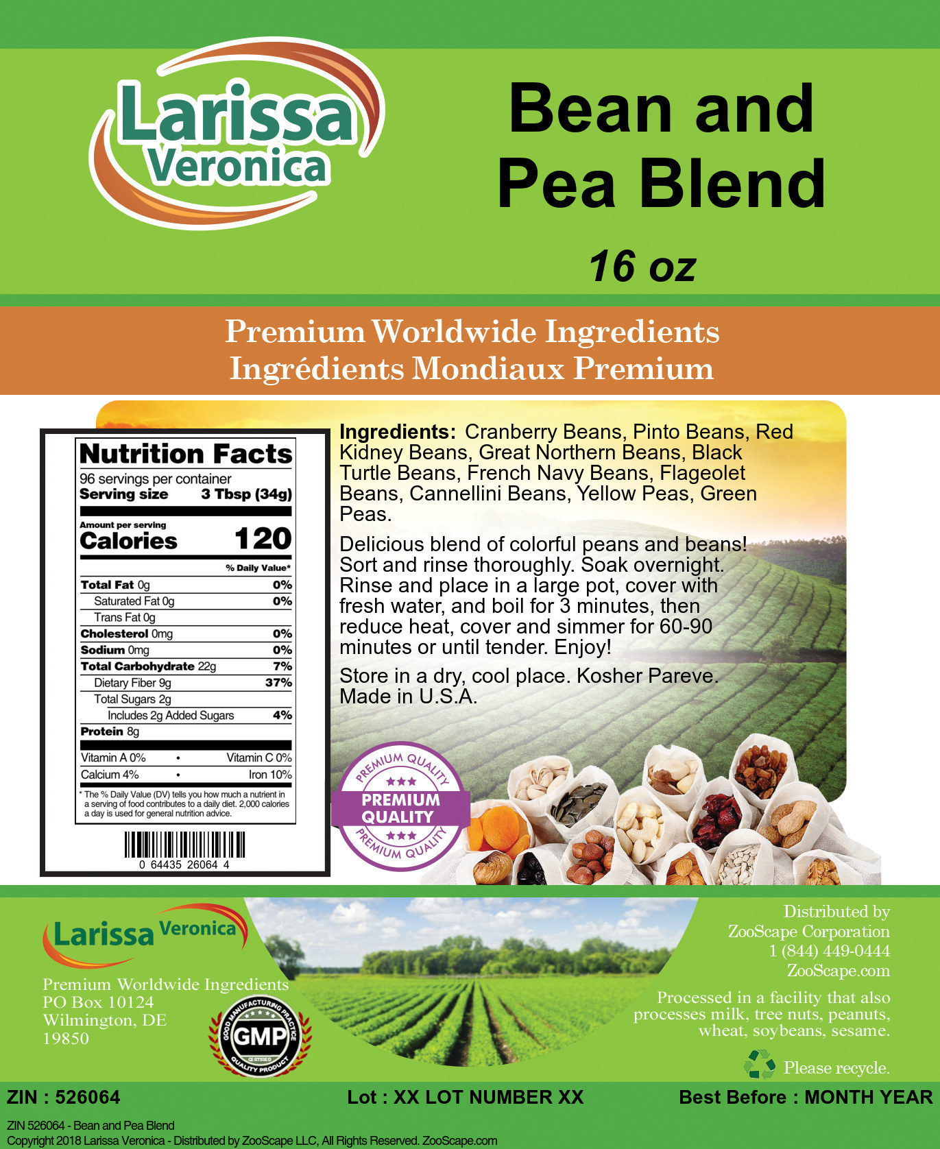 Bean and Pea Blend - Label