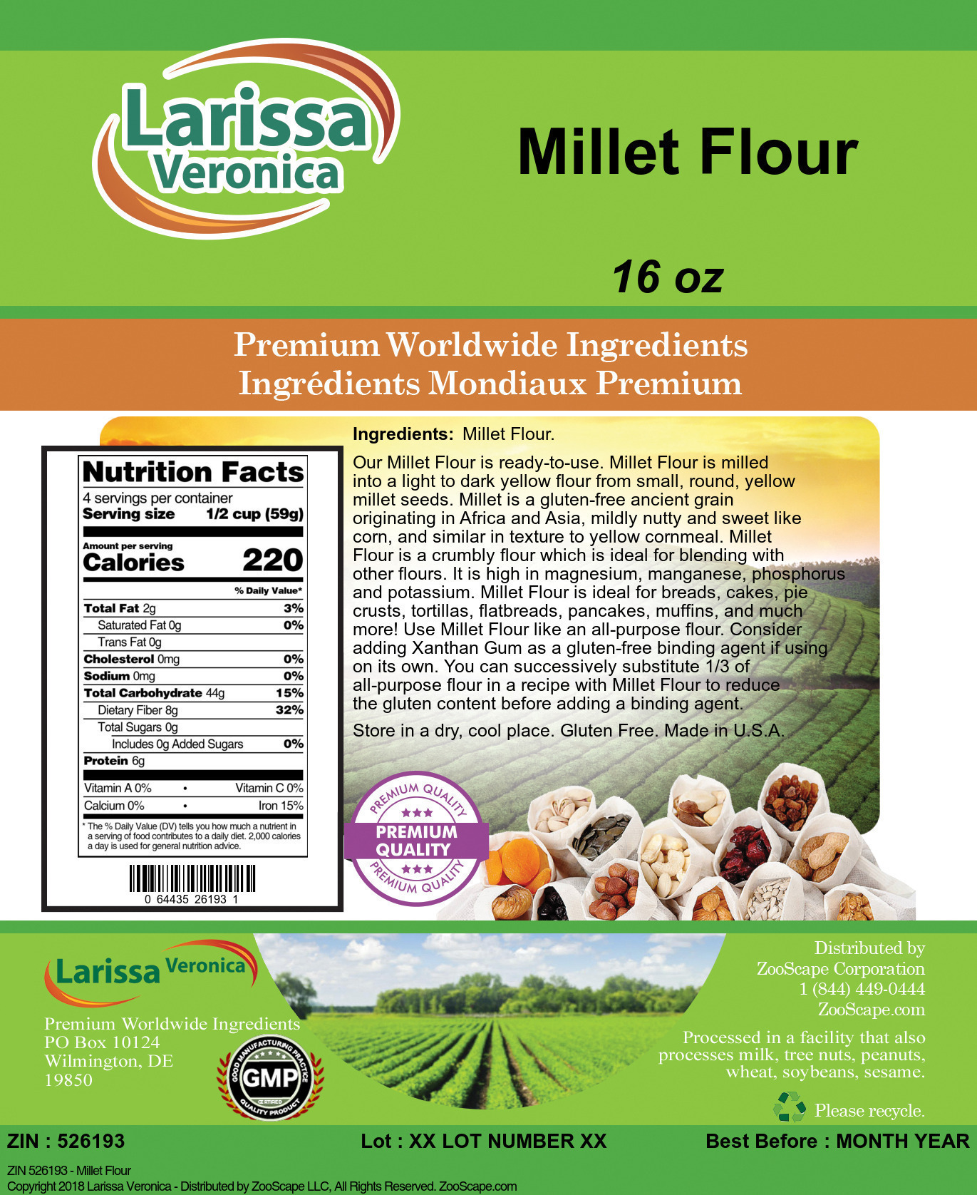 Millet Flour - Label