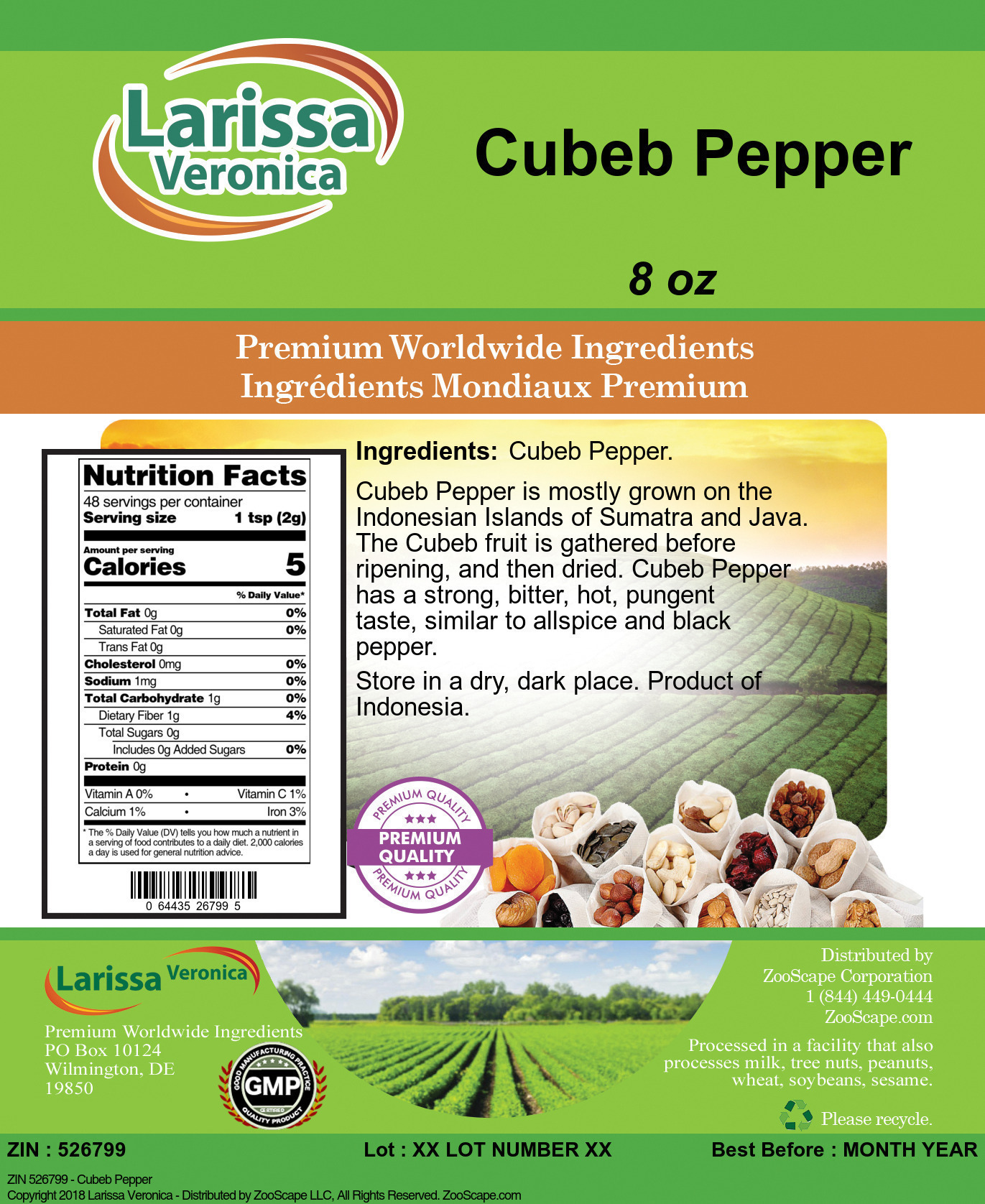 Cubeb Pepper - Label