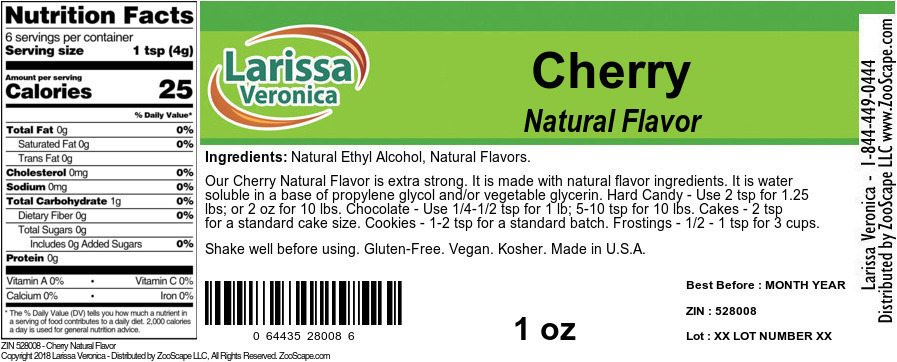 Cherry Natural Flavor - Label