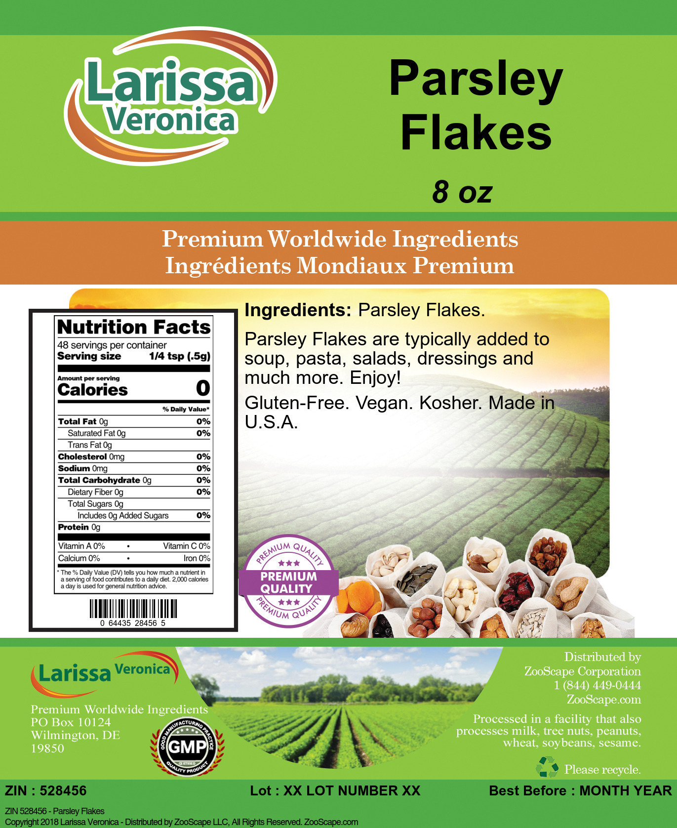 Parsley Flakes - Label