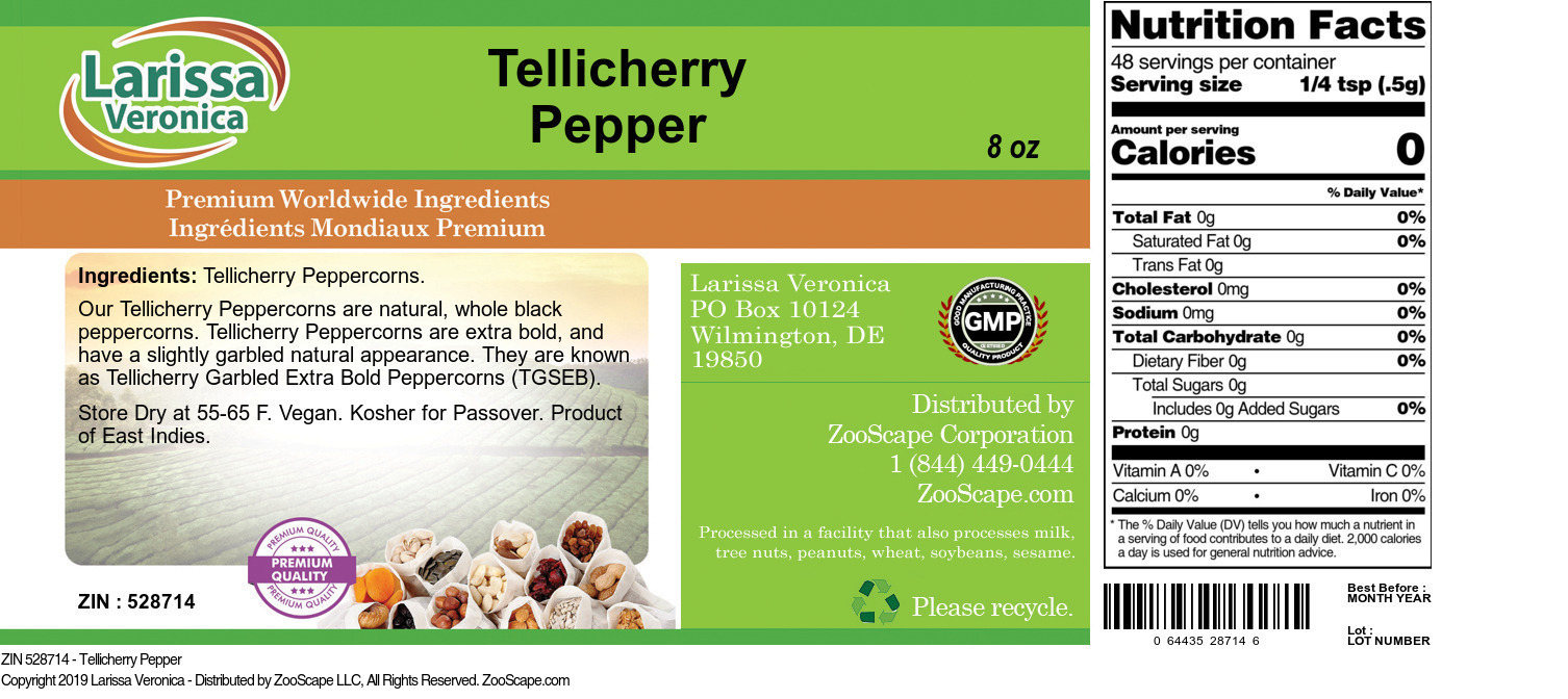 Tellicherry Pepper - Label