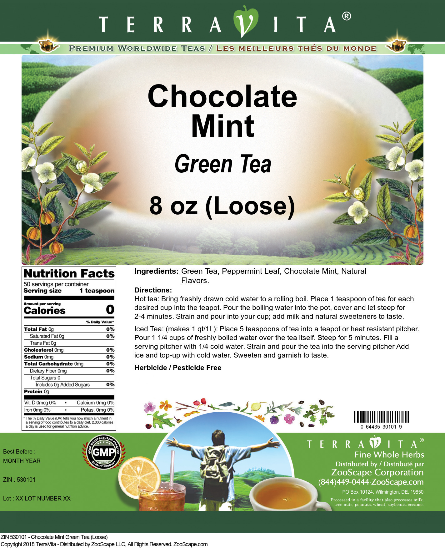 Chocolate Mint Green Tea (Loose) - Label