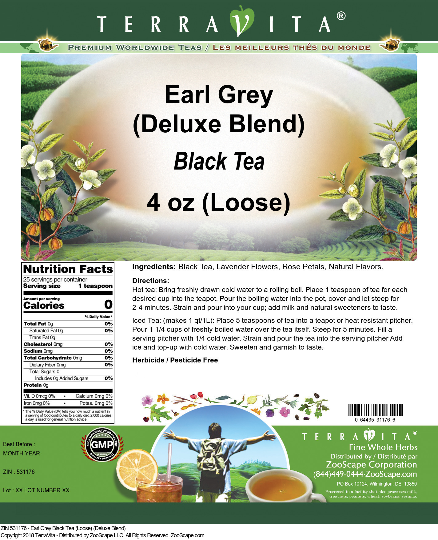 Earl Grey Black Tea (Loose) (Deluxe Blend) - Label