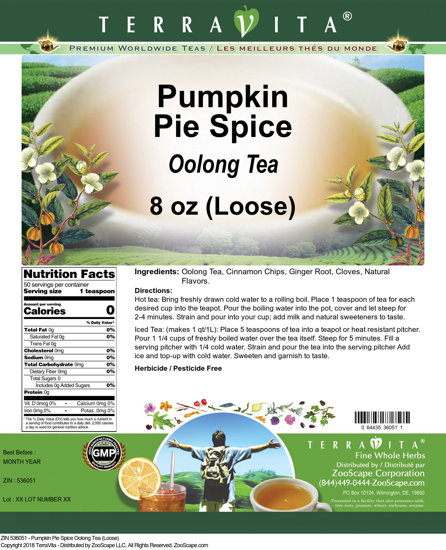 Pumpkin Pie Spice Oolong Tea (Loose) - Label