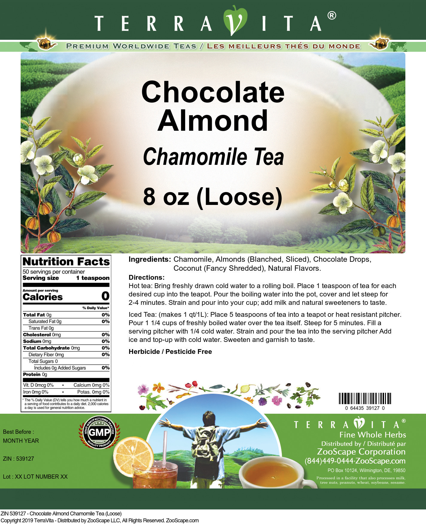 Chocolate Almond Chamomile Tea (Loose) - Label