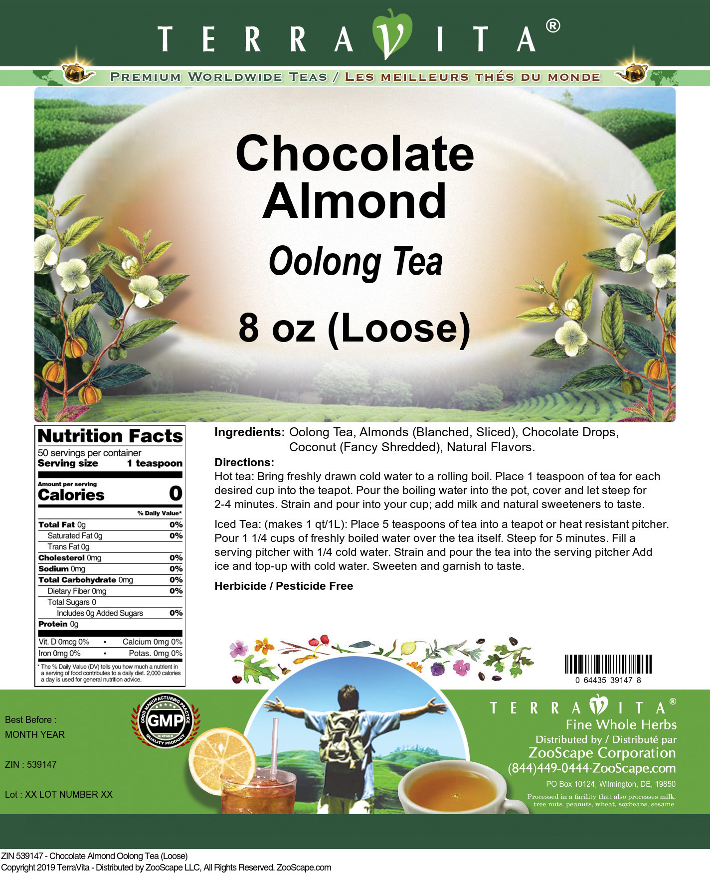 Chocolate Almond Oolong Tea (Loose) - Label